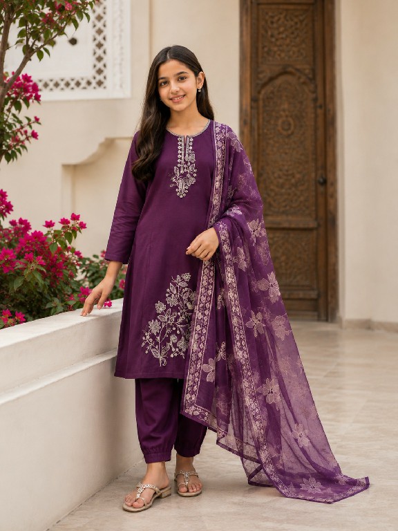 TEXTILEDEAL PRESENT READYMADE ROMAN ETHNIC WEAR 3 PCS COMBO SET SUITS FOR KIDS ONLINE