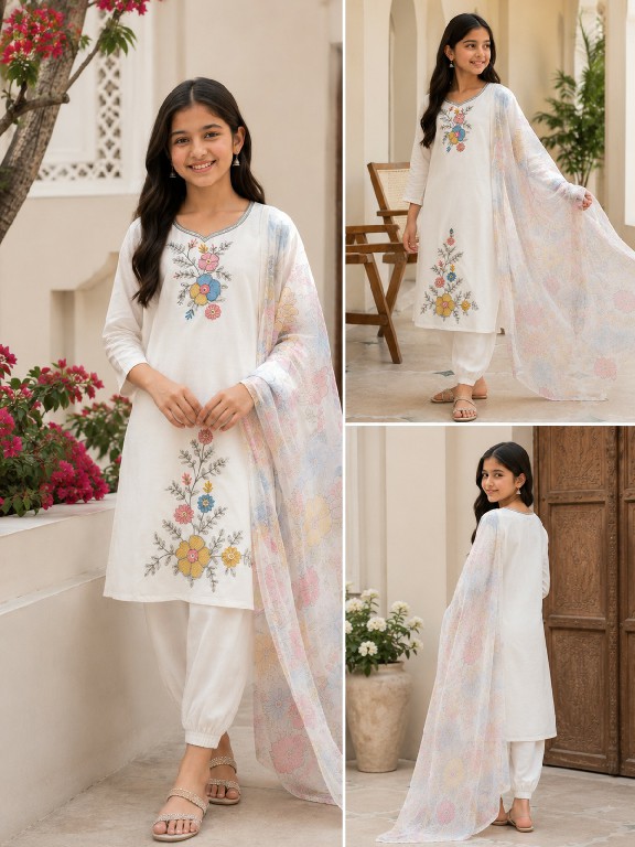 TEXTILEDEAL PRESENT READYMADE ROMAN ETHNIC WEAR 3 PCS COMBO SET SUITS FOR KIDS ONLINE