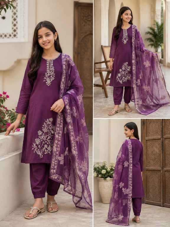 TEXTILEDEAL PRESENT READYMADE ROMAN ETHNIC WEAR 3 PCS COMBO SET SUITS FOR KIDS ONLINE