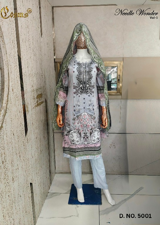 COSMOS NEEDLE WONDER VOL 5 WHOLESALE READYMADE PAKISTANI GORGEOUS LOOK 3 PCS SUITS SUPPLIER