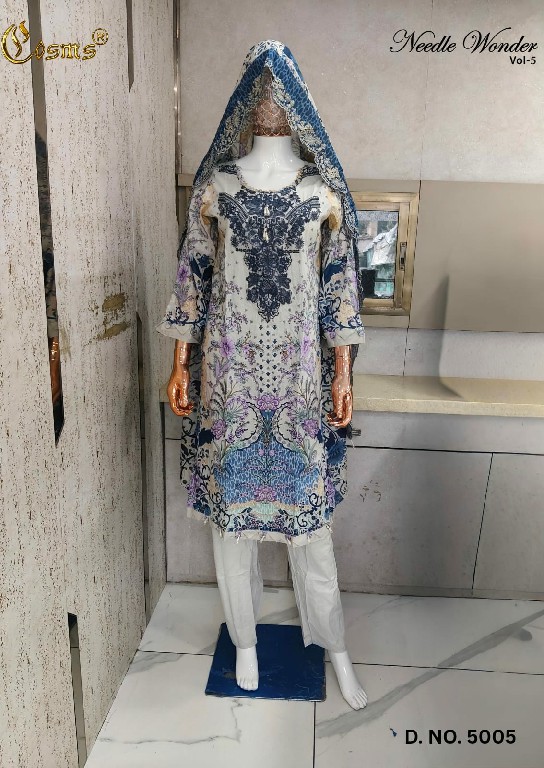 COSMOS NEEDLE WONDER VOL 5 WHOLESALE READYMADE PAKISTANI GORGEOUS LOOK 3 PCS SUITS SUPPLIER