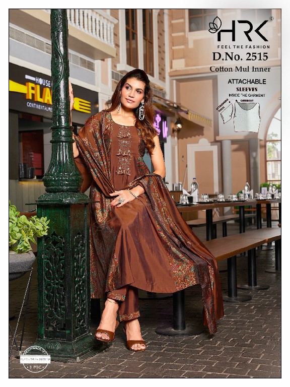 HRK D.NO 2515 WHOLESALE READYMADE SOFT MODAL ANARKALI STYLE 3 PCS COMBO SET SUITS EXPORTER