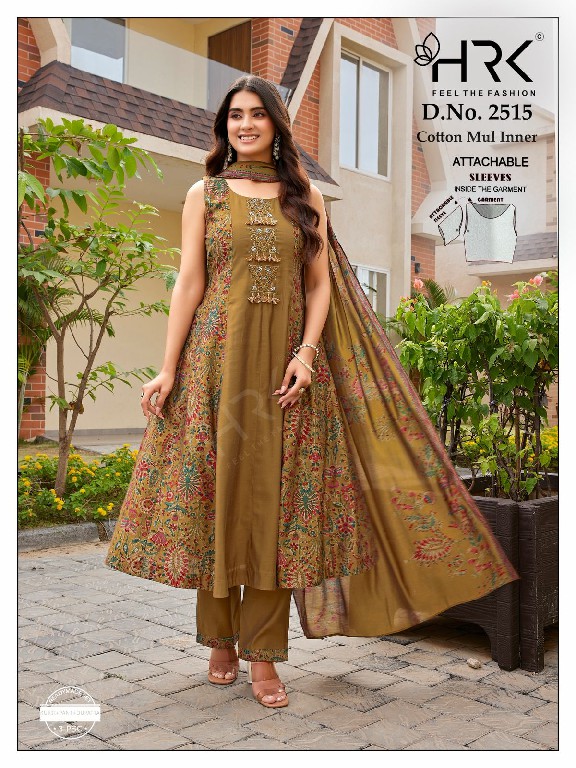 HRK D.NO 2515 WHOLESALE READYMADE SOFT MODAL ANARKALI STYLE 3 PCS COMBO SET SUITS EXPORTER