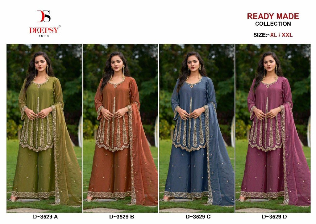 DEEPSY D.NO 3529 WHOLESALE READYMADE ANCY MOSS UNIQUE PAKISTANI 3 PCS SUITS EXPORTER