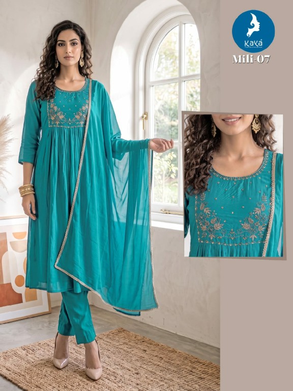 KAYA MILI WHOLESALE READYMADE MULL CHANDERI BIG SIZE GORGEOUS LOOK 3 PCS COMBO SET SUITS SUPPLIER