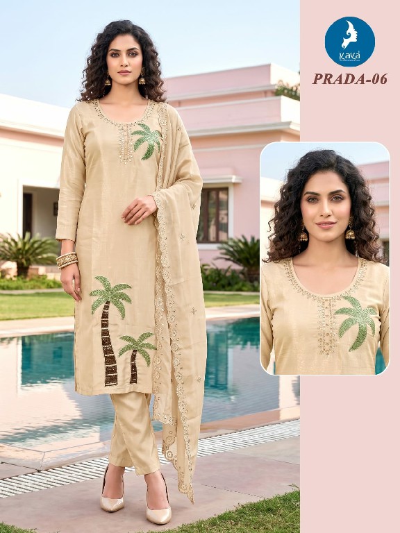 KAYA PRADA WHOLESALE READYMADE ROMAN GLASS BIG SIZE CLASSY LOOK 3 PCS COMBO SET SUITS FOR EXPORT