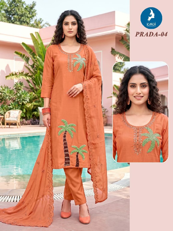 KAYA PRADA WHOLESALE READYMADE ROMAN GLASS BIG SIZE CLASSY LOOK 3 PCS COMBO SET SUITS FOR EXPORT