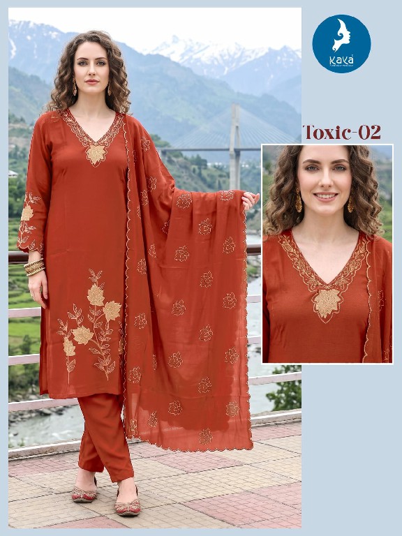 KAYA TOXIC WHOLESALE READYMADE MULL CHANDERI BIG SIZE PRETTY LOOK 3 PCS COMBO SET SUITS SUPPLIER