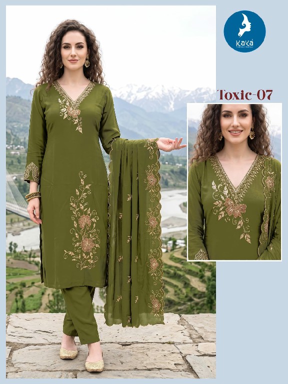 KAYA TOXIC WHOLESALE READYMADE MULL CHANDERI BIG SIZE PRETTY LOOK 3 PCS COMBO SET SUITS SUPPLIER