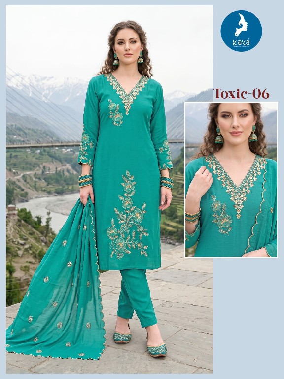 KAYA TOXIC WHOLESALE READYMADE MULL CHANDERI BIG SIZE PRETTY LOOK 3 PCS COMBO SET SUITS SUPPLIER