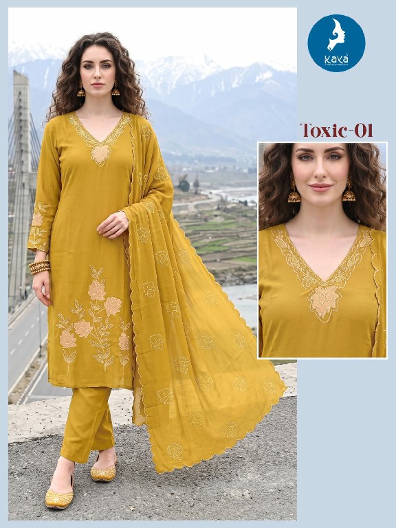 KAYA TOXIC WHOLESALE READYMADE MULL CHANDERI BIG SIZE PRETTY LOOK 3 PCS COMBO SET SUITS SUPPLIER
