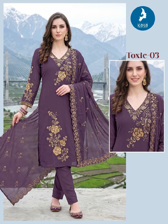 KAYA TOXIC WHOLESALE READYMADE MULL CHANDERI BIG SIZE PRETTY LOOK 3 PCS COMBO SET SUITS SUPPLIER