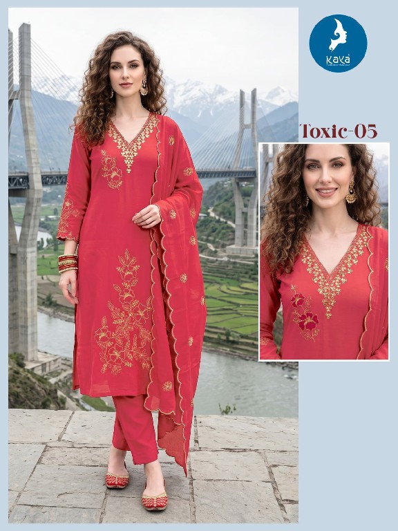 KAYA TOXIC WHOLESALE READYMADE MULL CHANDERI BIG SIZE PRETTY LOOK 3 PCS COMBO SET SUITS SUPPLIER