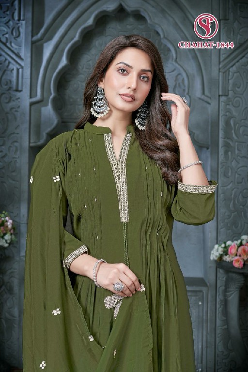 SWEETY FASHION CHAHAT WHOLESALE READYMADE FANCY MUL CHANDERI KALI DESIGN 3 PCS COMBO SET SUITS EXPORTER