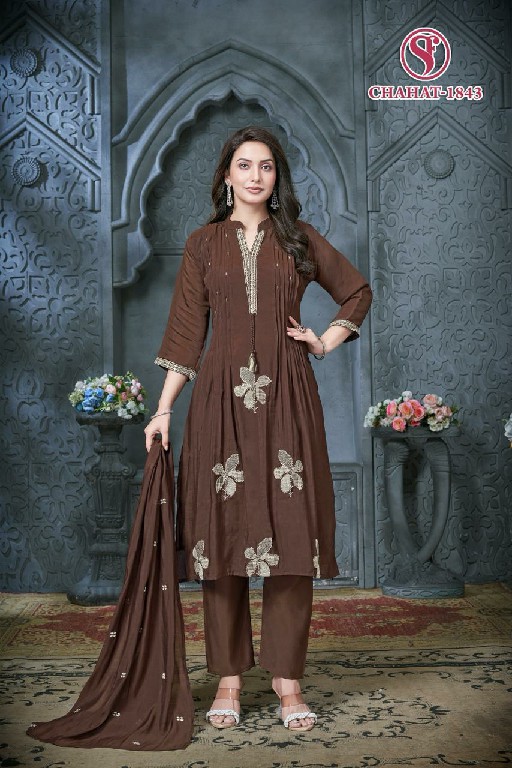 SWEETY FASHION CHAHAT WHOLESALE READYMADE FANCY MUL CHANDERI KALI DESIGN 3 PCS COMBO SET SUITS EXPORTER