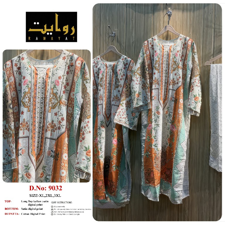 RAWAYAT D.NO 9031 TO 9034-9061 TO 9065 WHOLESALE READYMADE KAFTAN STYLE LONG CORD SET FOR EXPORT