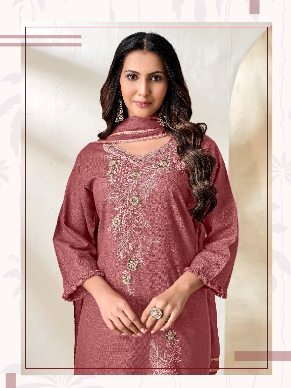 SHODASHE MENAKA WHOLESALE READYMADE LINEN COTTON DELICATE WORK 3 PCS SUITS EXPORTER