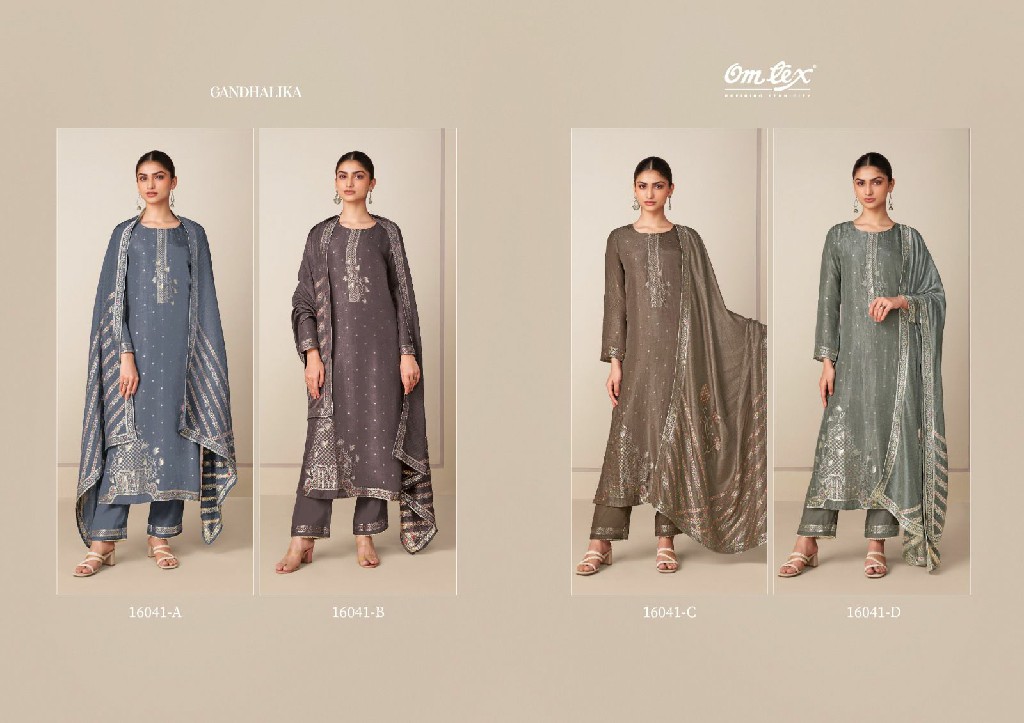 OMTEX GANDHALIKA WHOLESALE SILK JACQUARD FESTIVE LOOK UNSTITCH SALWAR SUITS SUPPLIER