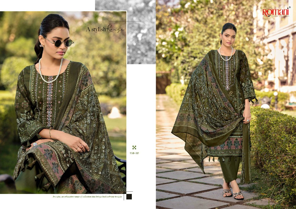 ROMANI BIN KAREEM VOL 6 WHOLESALE SOFT COTTON EXCLUSIVE WORK UNSTITCH SALWAR SUITS EXPORTER