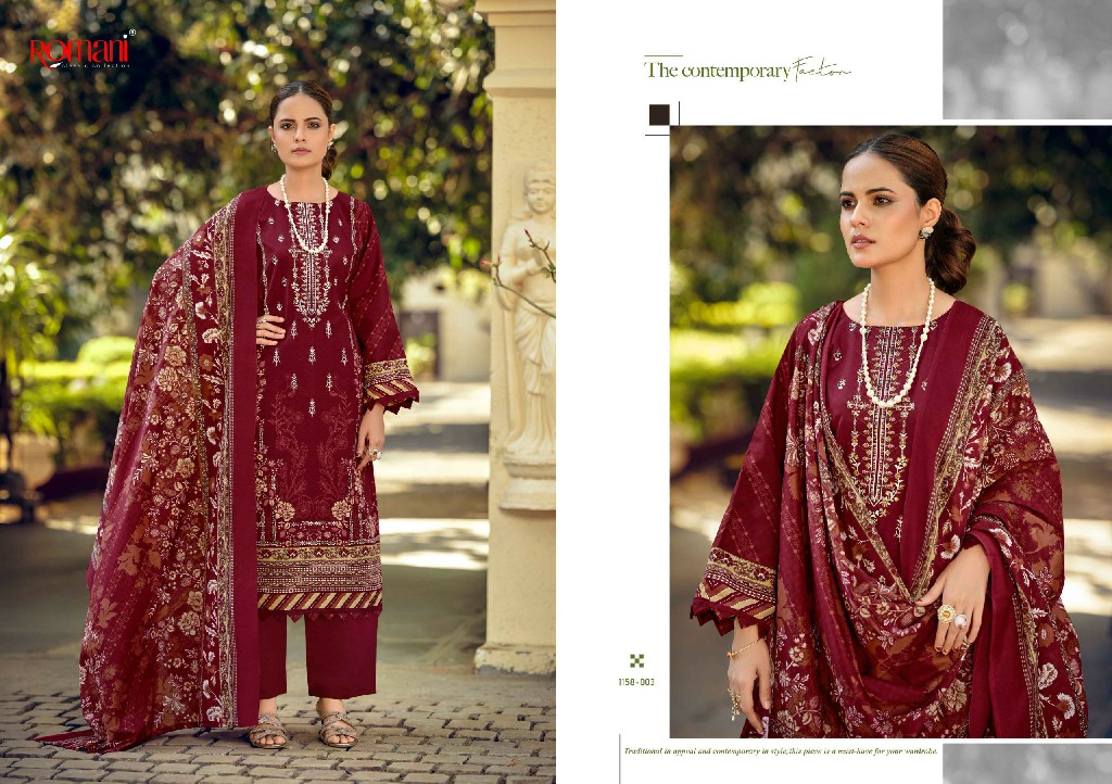 ROMANI BIN KAREEM VOL 6 WHOLESALE SOFT COTTON EXCLUSIVE WORK UNSTITCH SALWAR SUITS EXPORTER