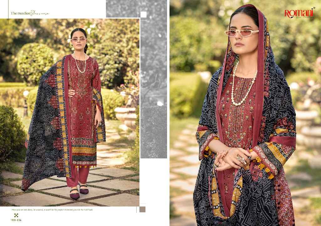 ROMANI BIN KAREEM VOL 6 WHOLESALE SOFT COTTON EXCLUSIVE WORK UNSTITCH SALWAR SUITS EXPORTER