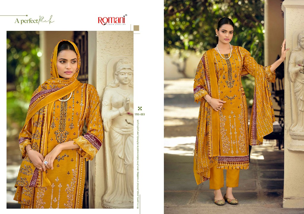 ROMANI BIN KAREEM VOL 6 WHOLESALE SOFT COTTON EXCLUSIVE WORK UNSTITCH SALWAR SUITS EXPORTER
