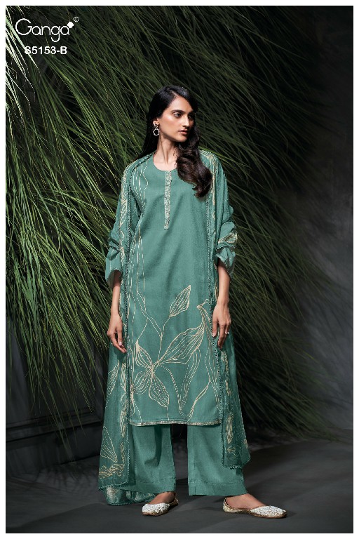 GANGA NIVYA S5153 WHOLESALE PREMIUM COTTON CLASSIC UNSTITCH SALWAR SUITS SUPPLIER