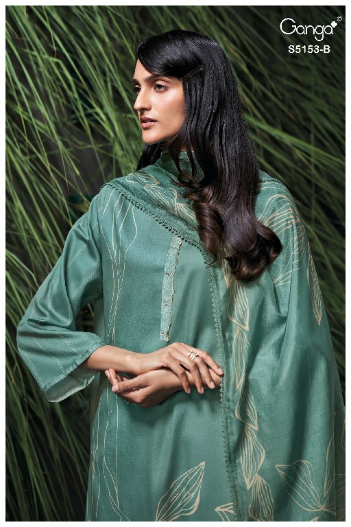 GANGA NIVYA S5153 WHOLESALE PREMIUM COTTON CLASSIC UNSTITCH SALWAR SUITS SUPPLIER