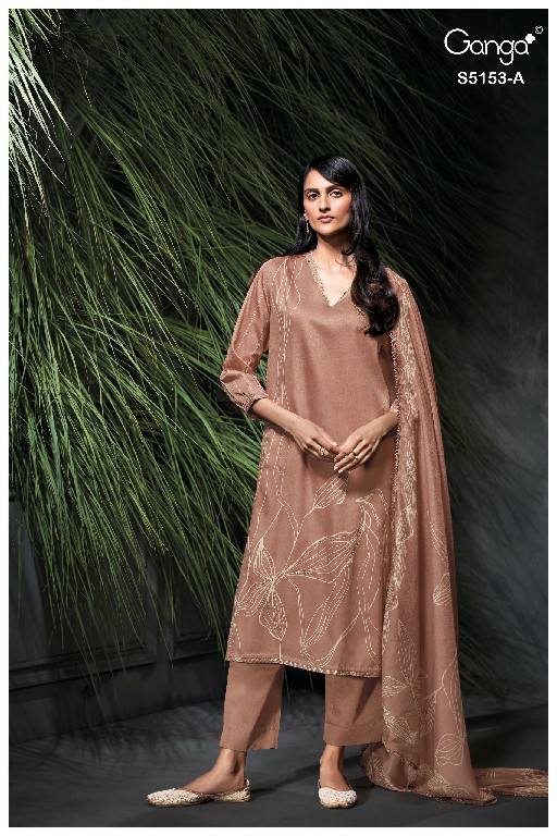 GANGA NIVYA S5153 WHOLESALE PREMIUM COTTON CLASSIC UNSTITCH SALWAR SUITS SUPPLIER