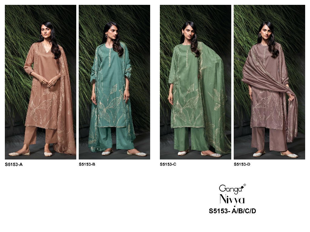 GANGA NIVYA S5153 WHOLESALE PREMIUM COTTON CLASSIC UNSTITCH SALWAR SUITS SUPPLIER