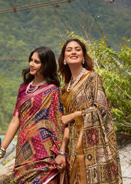 SIDDHANTH WEAVES KACCHI MIRROR WHOLESALE SOFT TUSSER SILK MIRROR WORK AMAZING SAREES FOR WOMEN SUPPLIER