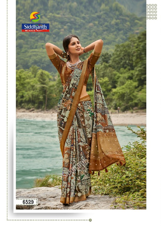 SIDDHANTH WEAVES KACCHI MIRROR WHOLESALE SOFT TUSSER SILK MIRROR WORK AMAZING SAREES FOR WOMEN SUPPLIER