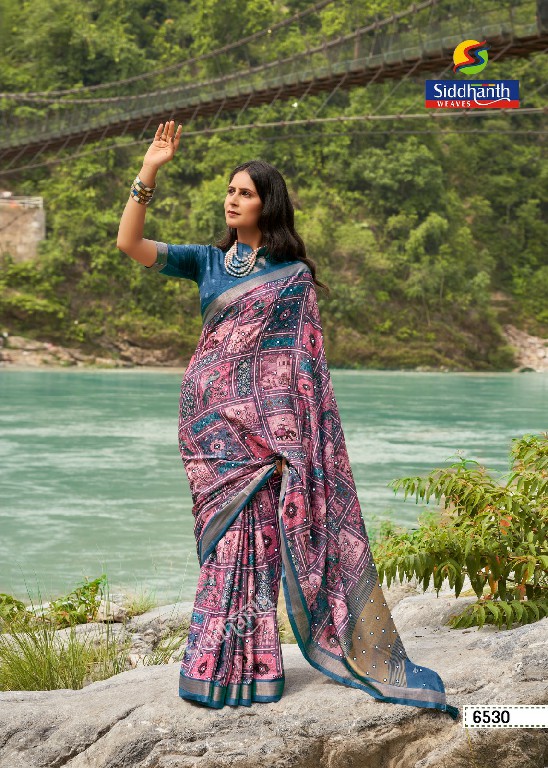 SIDDHANTH WEAVES KACCHI MIRROR WHOLESALE SOFT TUSSER SILK MIRROR WORK AMAZING SAREES FOR WOMEN SUPPLIER