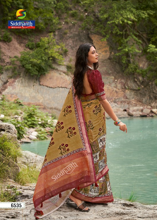 SIDDHANTH WEAVES KACCHI MIRROR WHOLESALE SOFT TUSSER SILK MIRROR WORK AMAZING SAREES FOR WOMEN SUPPLIER