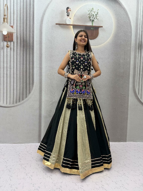 PRISHA CREATION D.NO PC-579A WHOLESALE READYMADE VICHITRA SILK FESTIVE SPECIAL LEHENGA CHOLI FOR EXPORT