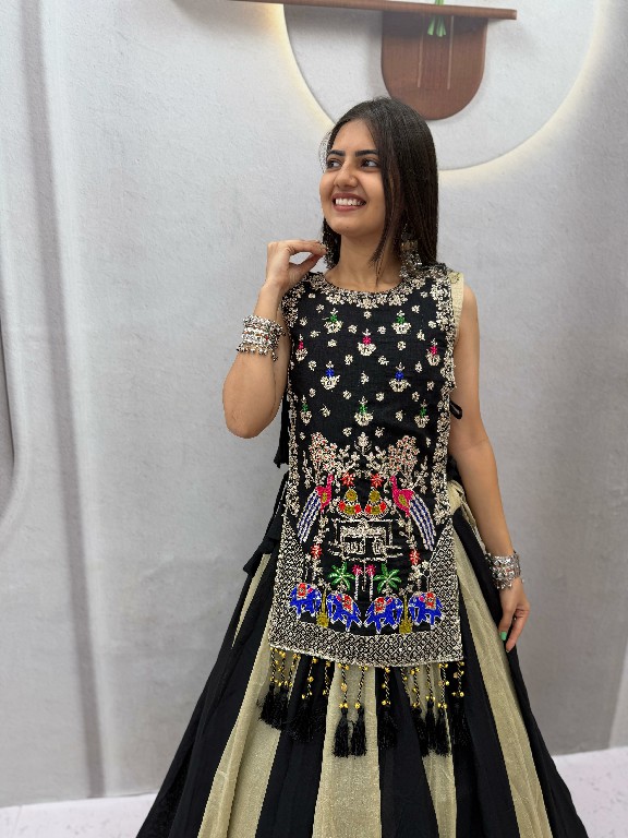 PRISHA CREATION D.NO PC-579A WHOLESALE READYMADE VICHITRA SILK FESTIVE SPECIAL LEHENGA CHOLI FOR EXPORT