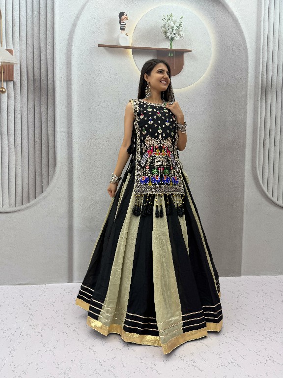 PRISHA CREATION D.NO PC-579A WHOLESALE READYMADE VICHITRA SILK FESTIVE SPECIAL LEHENGA CHOLI FOR EXPORT