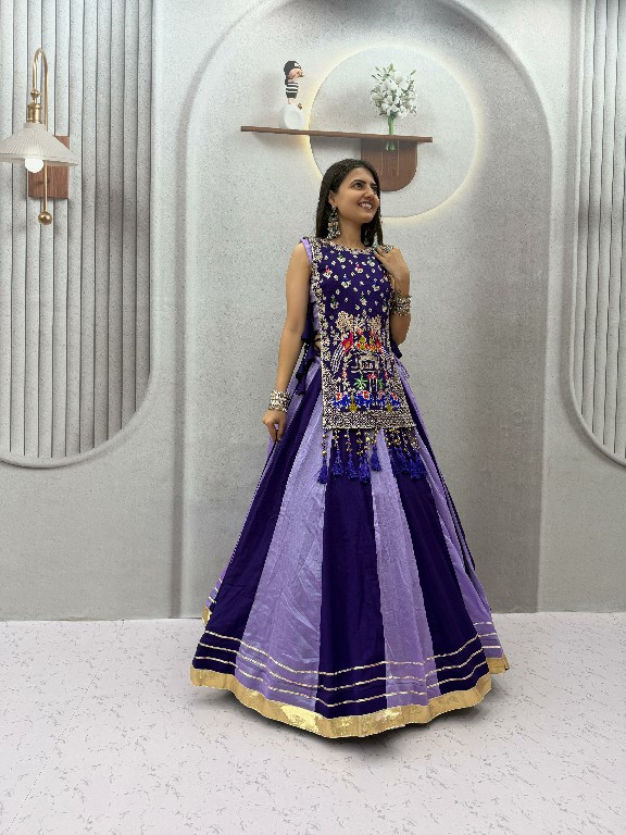 PRISHA CREATION D.NO PC-579A WHOLESALE READYMADE VICHITRA SILK FESTIVE SPECIAL LEHENGA CHOLI FOR EXPORT