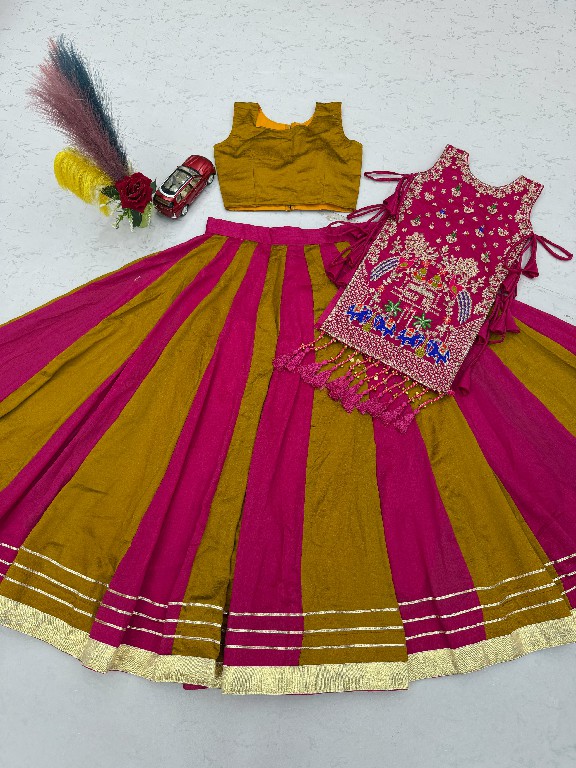 PRISHA CREATION D.NO PC-579A WHOLESALE READYMADE VICHITRA SILK FESTIVE SPECIAL LEHENGA CHOLI FOR EXPORT