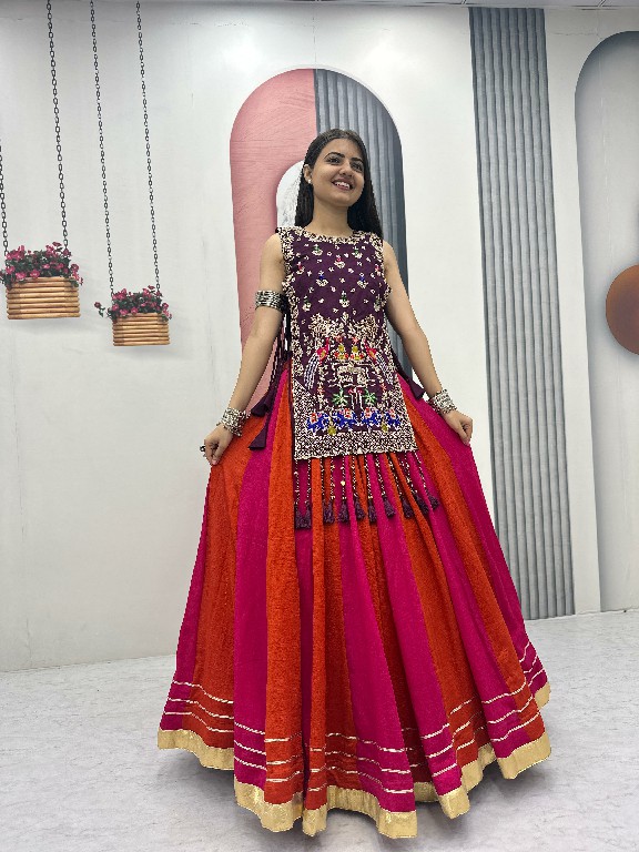 PRISHA CREATION D.NO PC-579A WHOLESALE READYMADE VICHITRA SILK FESTIVE SPECIAL LEHENGA CHOLI FOR EXPORT