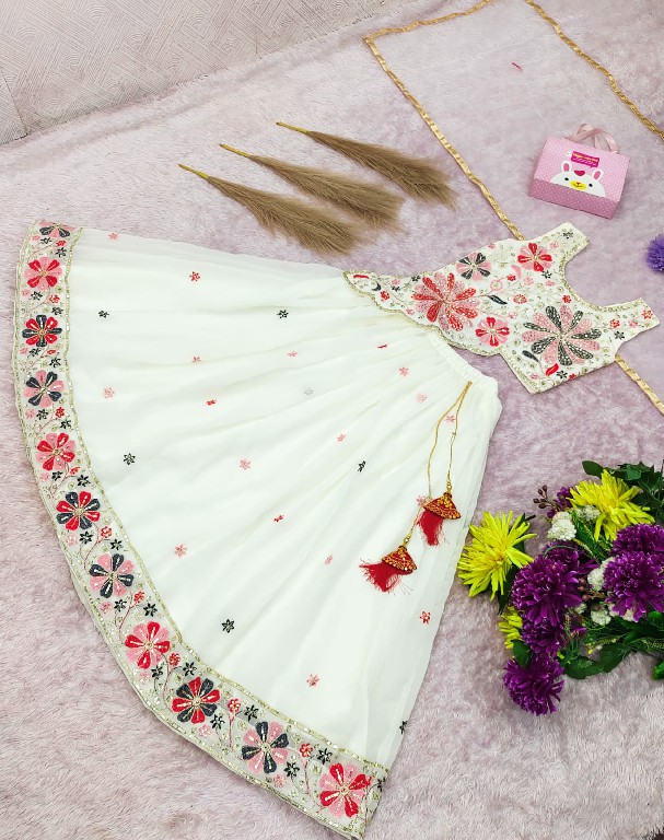TEXTILEDEAL LAUNCH READYMADE GEORGETTE BEAUTIFUL FANCY FLORAL LEHENGA CHOLI FOR KIDS ONLINE