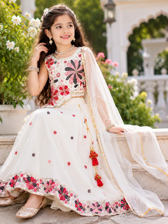 TEXTILEDEAL LAUNCH READYMADE GEORGETTE BEAUTIFUL FANCY FLORAL LEHENGA CHOLI FOR KIDS ONLINE