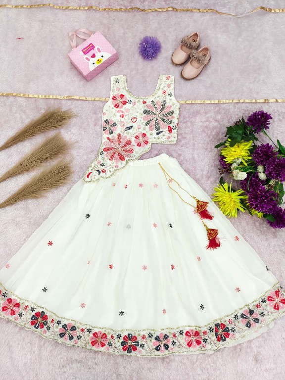 TEXTILEDEAL LAUNCH READYMADE GEORGETTE BEAUTIFUL FANCY FLORAL LEHENGA CHOLI FOR KIDS ONLINE