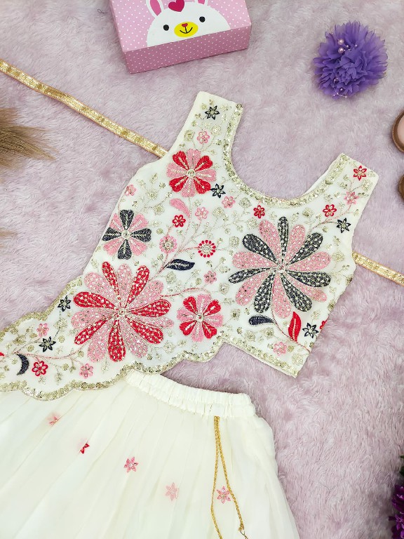 TEXTILEDEAL LAUNCH READYMADE GEORGETTE BEAUTIFUL FANCY FLORAL LEHENGA CHOLI FOR KIDS ONLINE