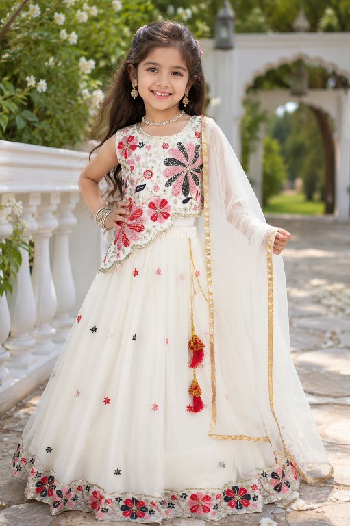 TEXTILEDEAL LAUNCH READYMADE GEORGETTE BEAUTIFUL FANCY FLORAL LEHENGA CHOLI FOR KIDS ONLINE