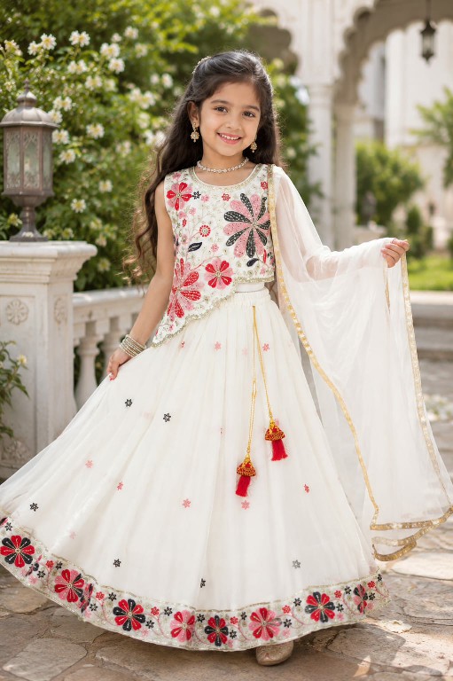 TEXTILEDEAL LAUNCH READYMADE GEORGETTE BEAUTIFUL FANCY FLORAL LEHENGA CHOLI FOR KIDS ONLINE