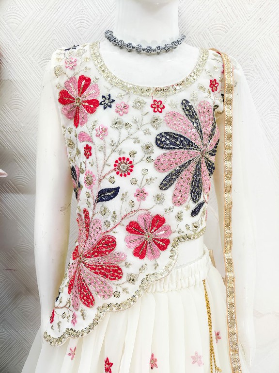 TEXTILEDEAL LAUNCH READYMADE GEORGETTE BEAUTIFUL FANCY FLORAL LEHENGA CHOLI FOR KIDS ONLINE