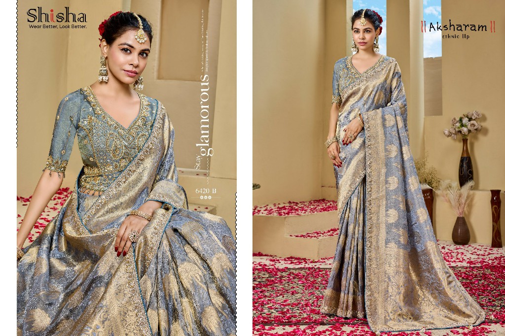 SHISHA KUM KUM VOL 10 WHOLESALE PREMIUM TISSUE SILK FESTIVE WEAR INDIAN SAREES FOR WOMEN ONLINE
