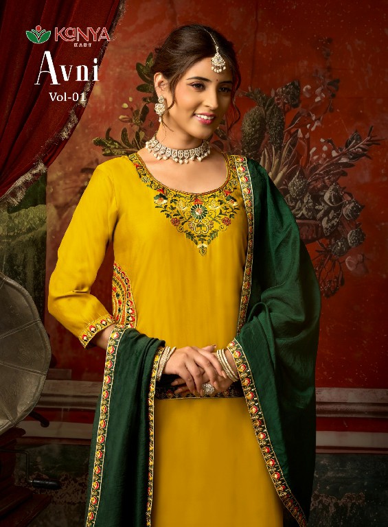 KANYA KART AVNI VOL 1 WHOLESALE READYMADE ROMAN BEAUTIFUL 3 PCS SUITS EXPORTER