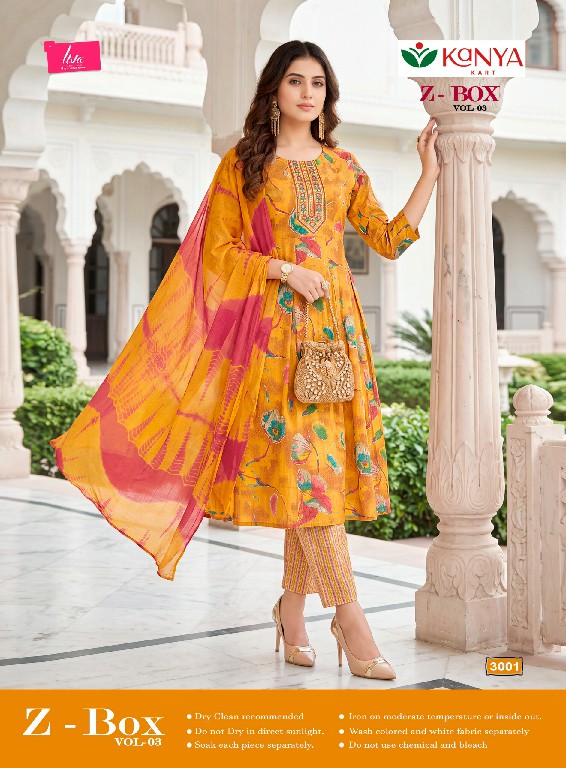 KANYA KART Z-BOX VOL 3 WHOLESALE READYMADE CAPSULE UMBRELLA CUT 3 PCS SUITS FOR EXPORT